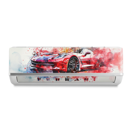 Yashashv™ Sports Car Sticker for Split AC | Luxury Racing Car Vinyl Decal for Split Air Conditioner Front Panel