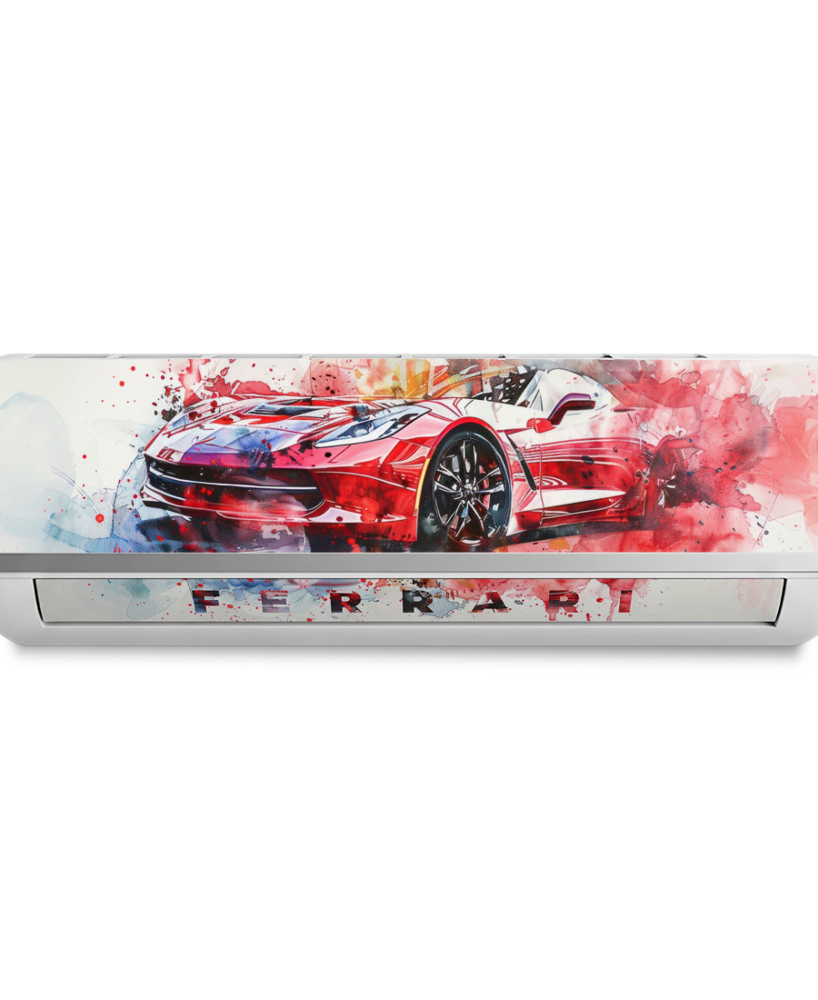 Yashashv™ Sports Car Sticker for Split AC | Luxury Racing Car Vinyl Decal for Split Air Conditioner Front Panel