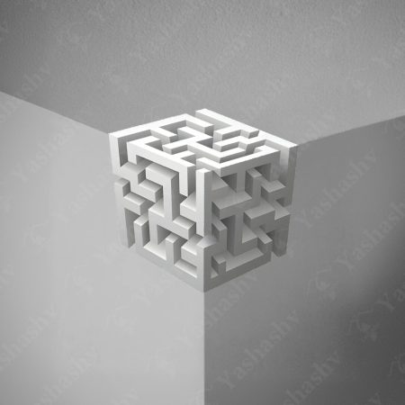 3D Cube Illusion Corner Wall Sticker for 90° Corners | Geometric Optical Illusion Wall Decal | Peel & Stick Wall & Ceiling Decor | MazeCube