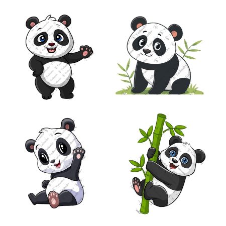 Yashashv Cute Panda Switch Board Stickers | 4 Adorable Panda with Bamboo Wall Decals | Self Adhesive Vinyl Switch & Socket Stickers for Kids Room, Nursery, Bedroom & Playroom