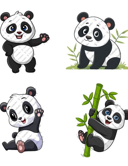 Yashashv Cute Panda Switch Board Stickers | 4 Adorable Panda with Bamboo Wall Decals | Self Adhesive Vinyl Switch & Socket Stickers for Kids Room, Nursery, Bedroom & Playroom